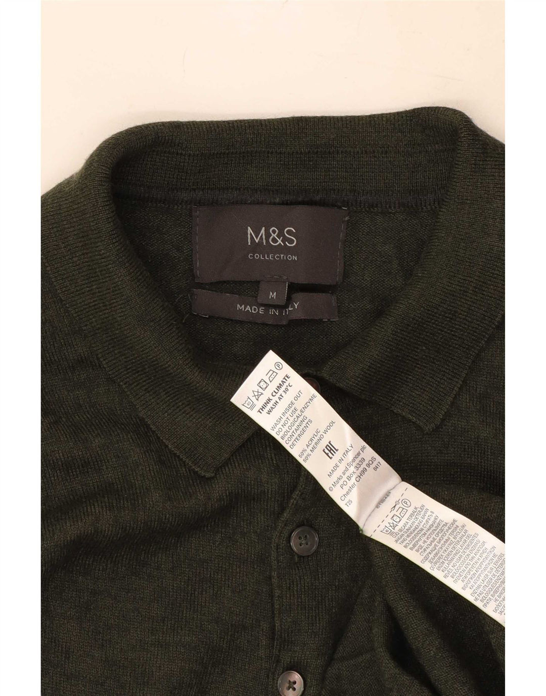Marks & Spencer Jersey tipo polo de corte regular para hombre Verde medio