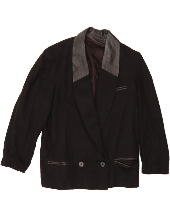MICHAEL JACOBS Womens Blazer Jacket UK 14 Large Black Colourblock Vintage Michael Jacobs and Second-Hand Michael Jacobs from Messina Hembry 