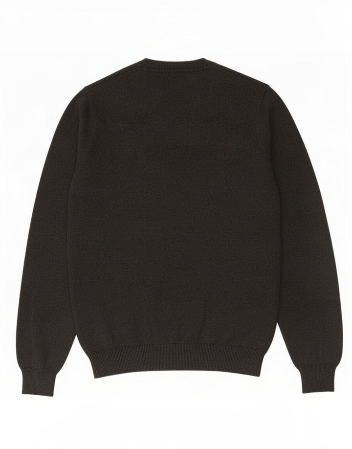 Marks & Spencer Suéter tipo jersey con cuello en V y corte regular para hombre, talla pequeña, gris