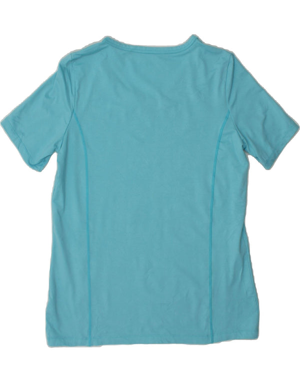CHAMPION Womens T-Shirt Top UK 10 Small Blue Geometric Polyester