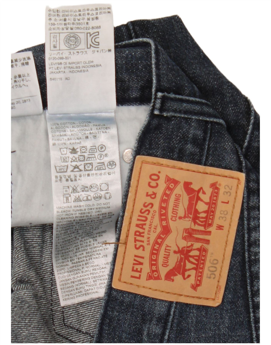 Levi's Jeans rectos 506 para hombre W38 L32 Algodón azul