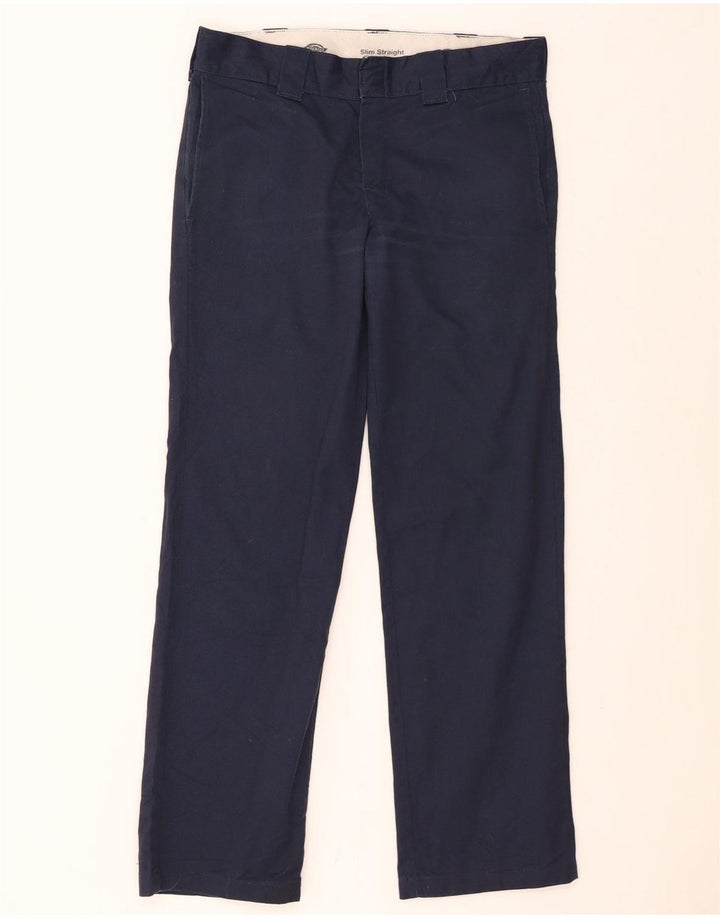 DICKIES Pantalón chino recto y delgado para hombre W31 L32 Poliéster azul marino