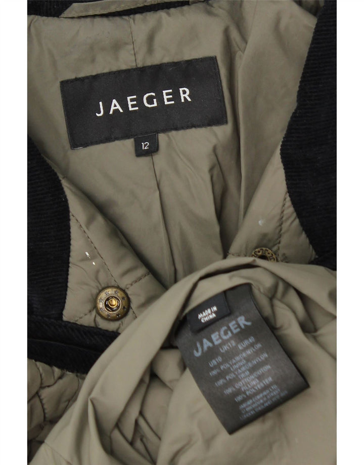 Jaeger Chaqueta acolchada para mujer UK 12 Medium Khaki Poliamida