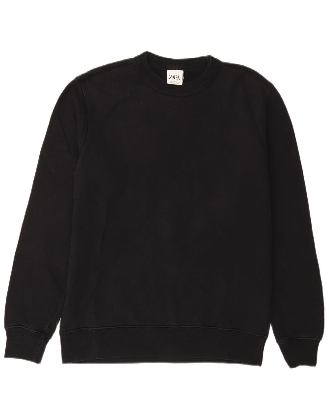 Zara Hombre Sudadera Jumper Medium Negro Algodón