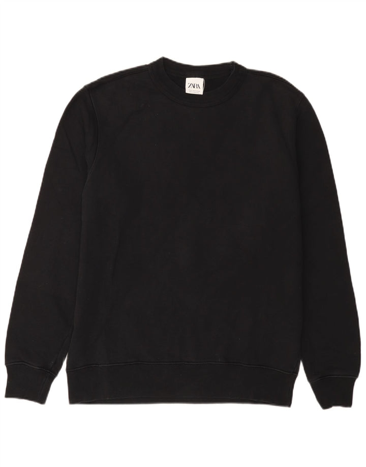 Zara Hombre Sudadera Jumper Medium Negro Algodón