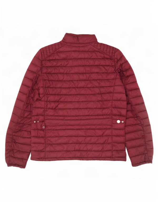 Fynch Hatton Chaqueta acolchada de corte casual para hombre UK 38 Medium Borgoña Nylon