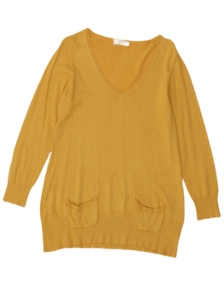 Marks & Spencer Jersey con cuello en V para mujer UK 44 Viscosa amarilla mediana