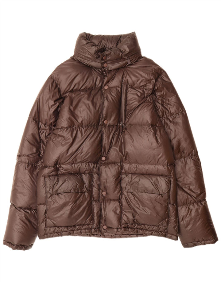Aspesi Chaqueta acolchada con capucha para hombre UK 38 Medium Brown Nylon