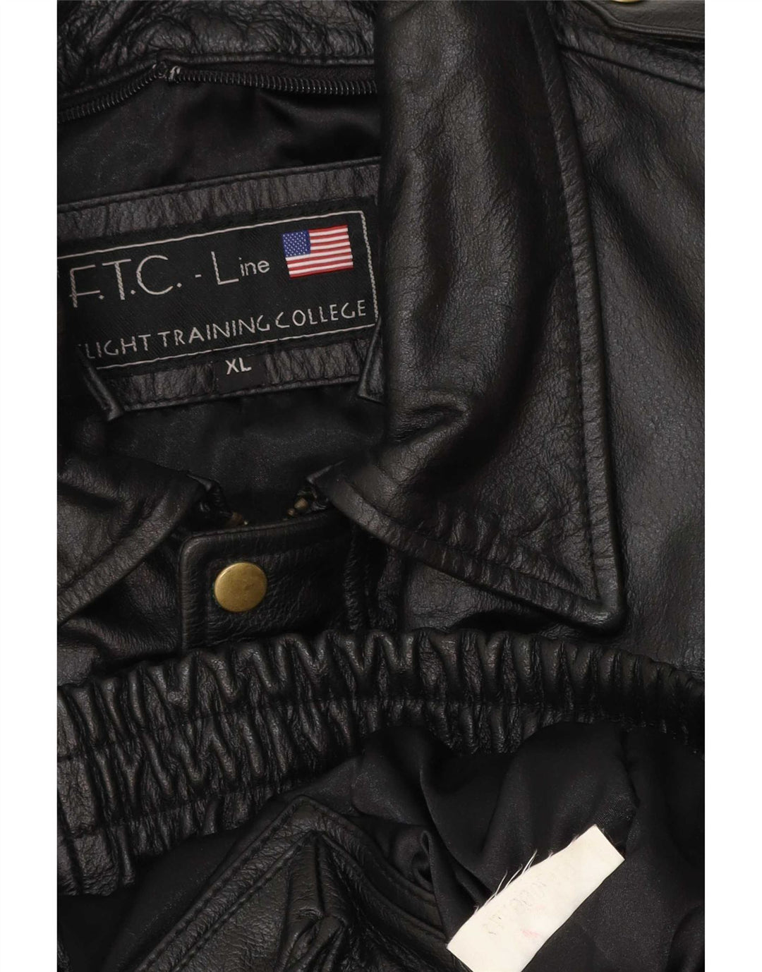 Vintage hombres chaqueta de cuero militar Reino Unido 42 XL negro