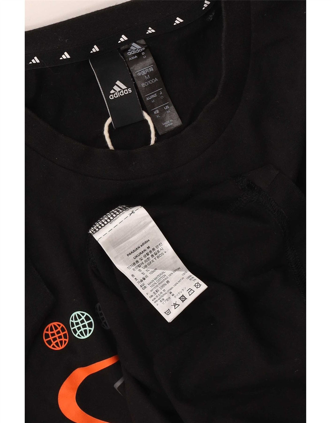 Adidas - Camiseta gráfica para hombre, talla mediana, algodón negro