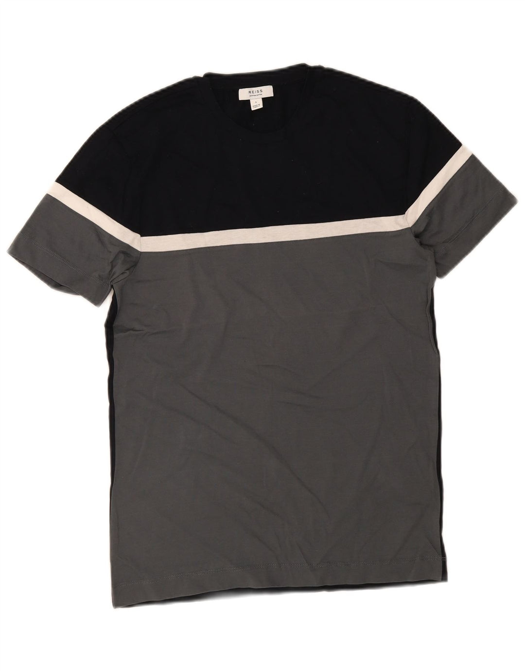 Camiseta Reiss para hombre Top Small de algodón color block gris