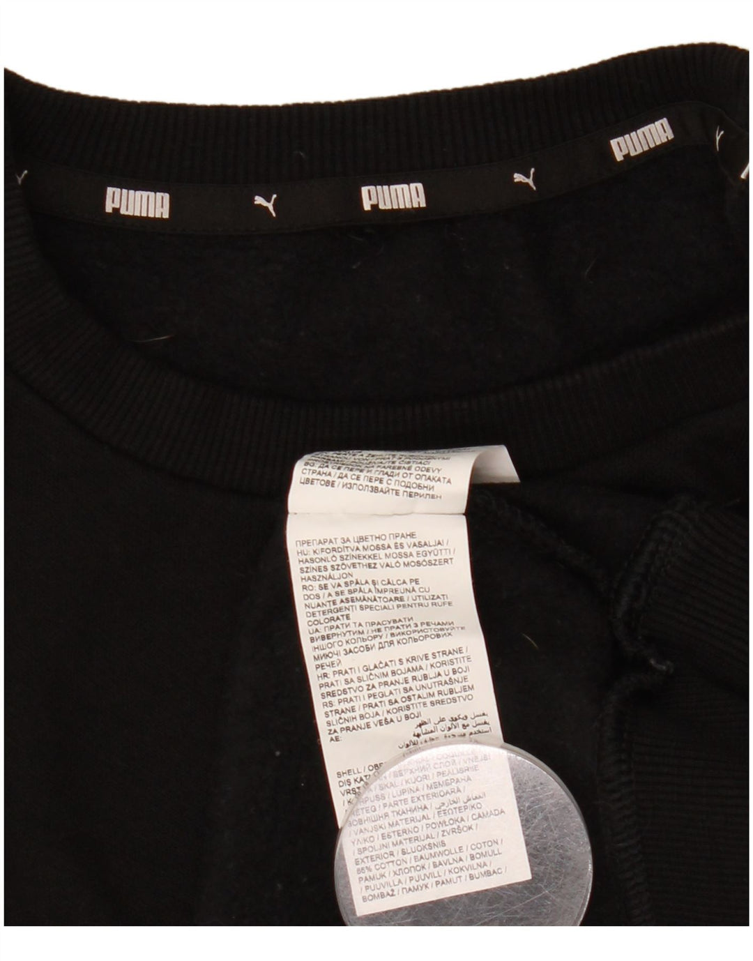 Puma Hombre Sudadera Gráfica Jersey Pequeño Algodón Negro