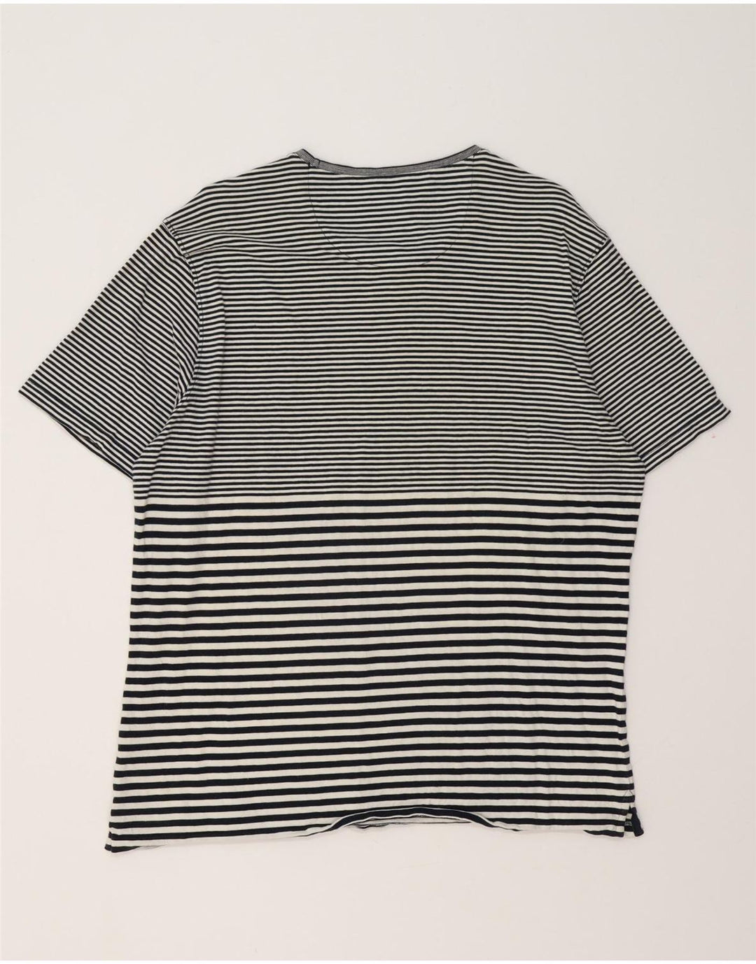 MASSIMO DUTTI Camiseta Casual Fit Mujer Top UK 20 2XL Algodón A Rayas Negro