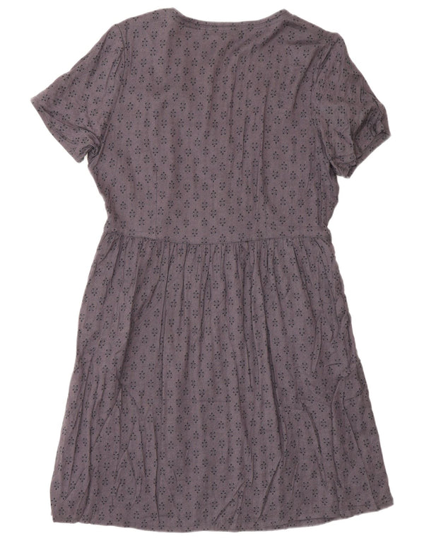 Vestido acampanado para mujer de Fat Face UK 40 Viscosa geométrica morada mediana
