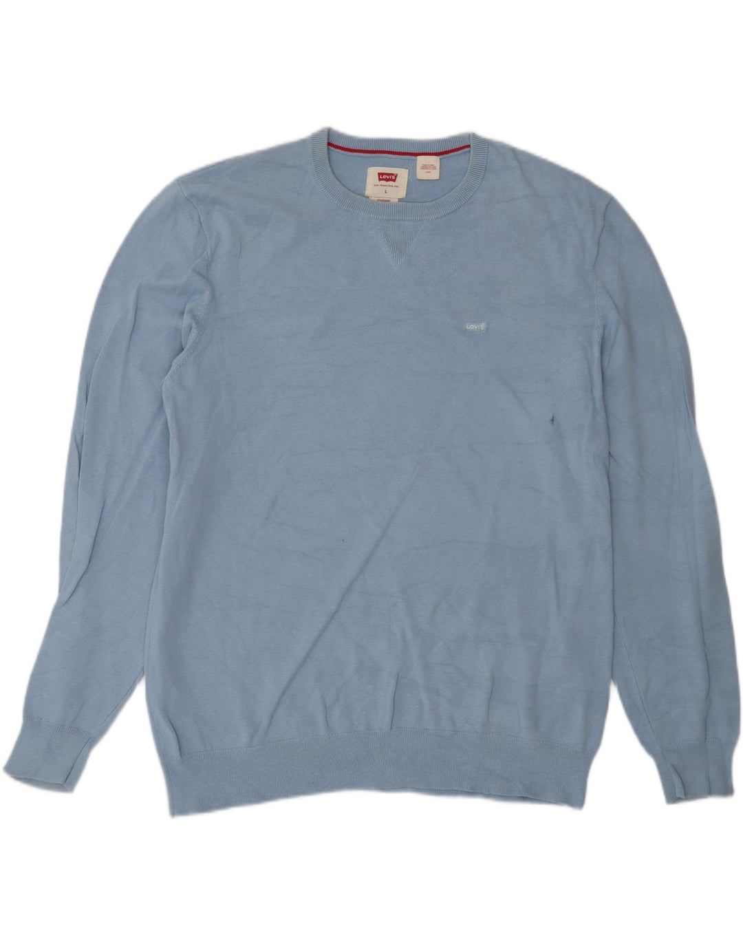 Levi's Jersey con cuello redondo para hombre, talla grande, algodón azul