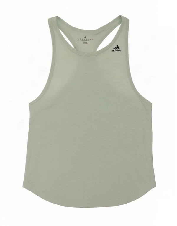 Adidas Mujer Climalite Chaleco Top UK 8/10 Pequeño Verde Geométrico