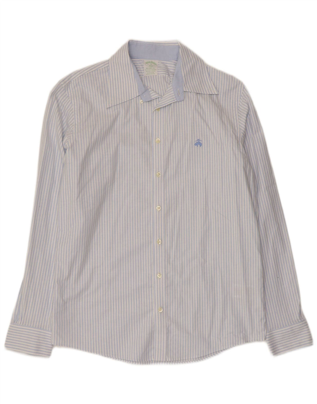 Brooks Brothers Camisa Milano para hombre de algodón a rayas azul medio