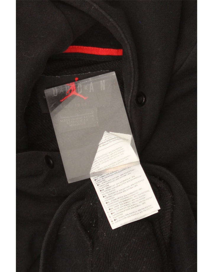 JORDAN Sudadera con capucha gráfica para hombre Jersey grande de algodón negro