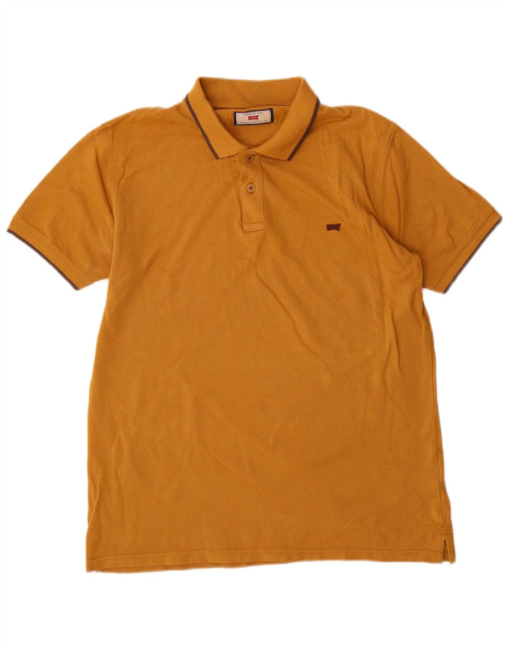 Polo Carrera Regular Fit para hombre de algodón amarillo grande