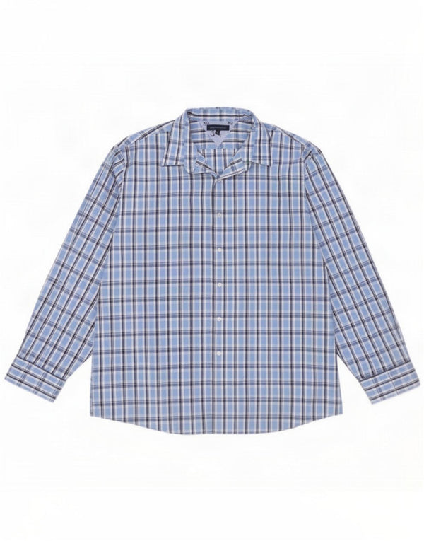 Camisa para hombre Tommy Hilfiger Talla 18 2XL Algodón a cuadros azul