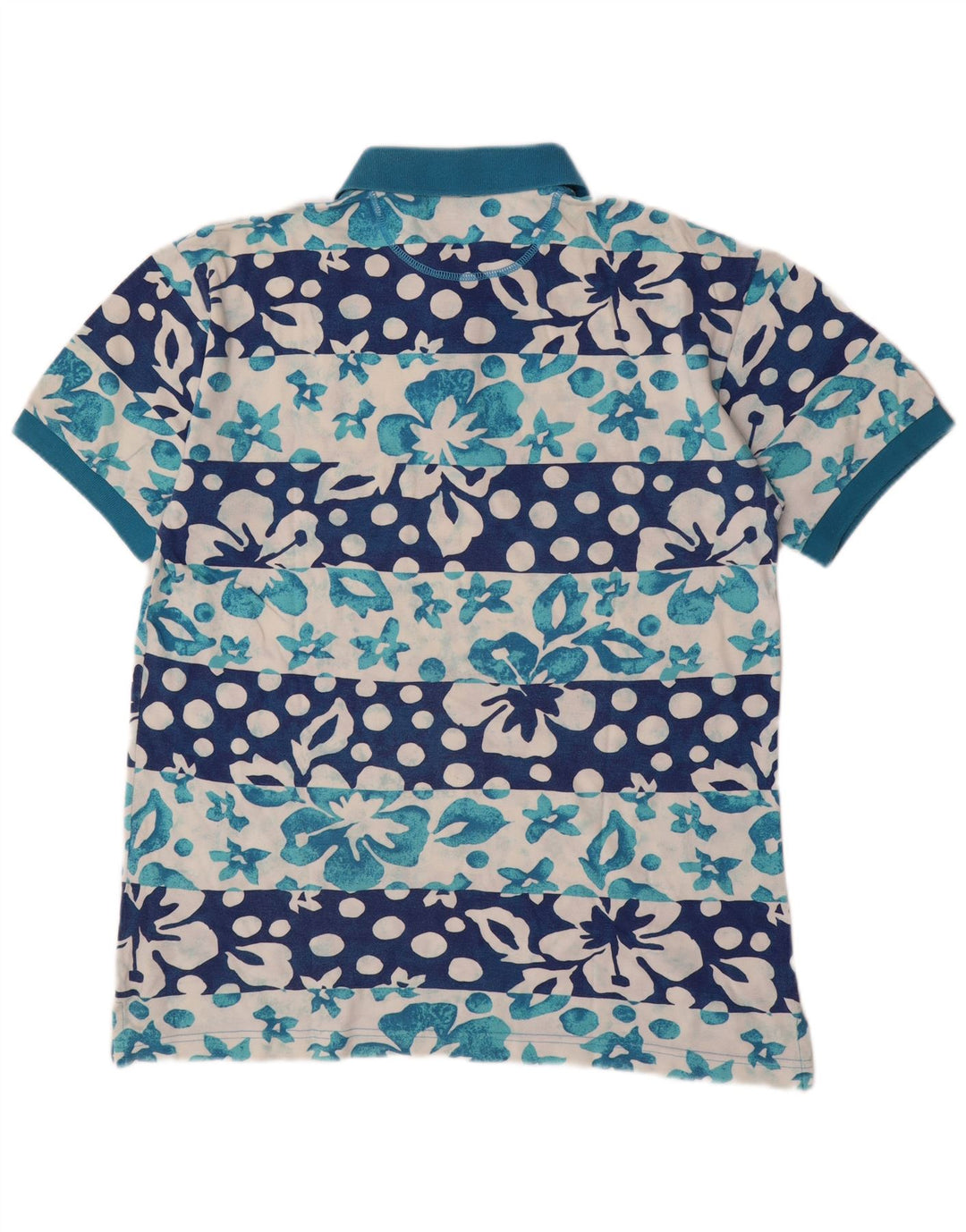 Polo VINTAGE para hombre 2XL Algodón floral azul