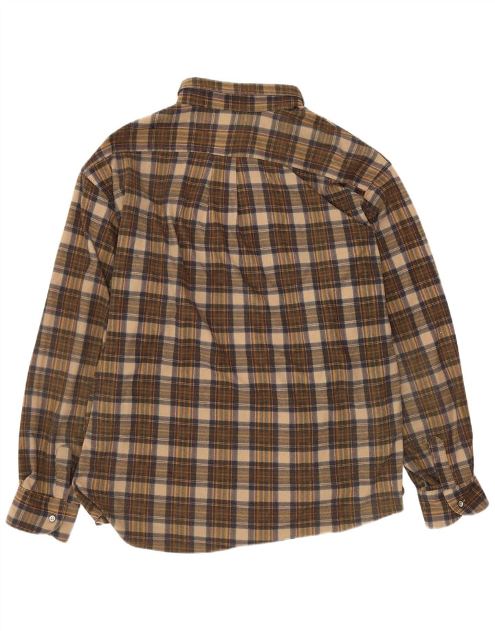 Aesse Camisa De Franela Hombre XL Cuadros Marrón