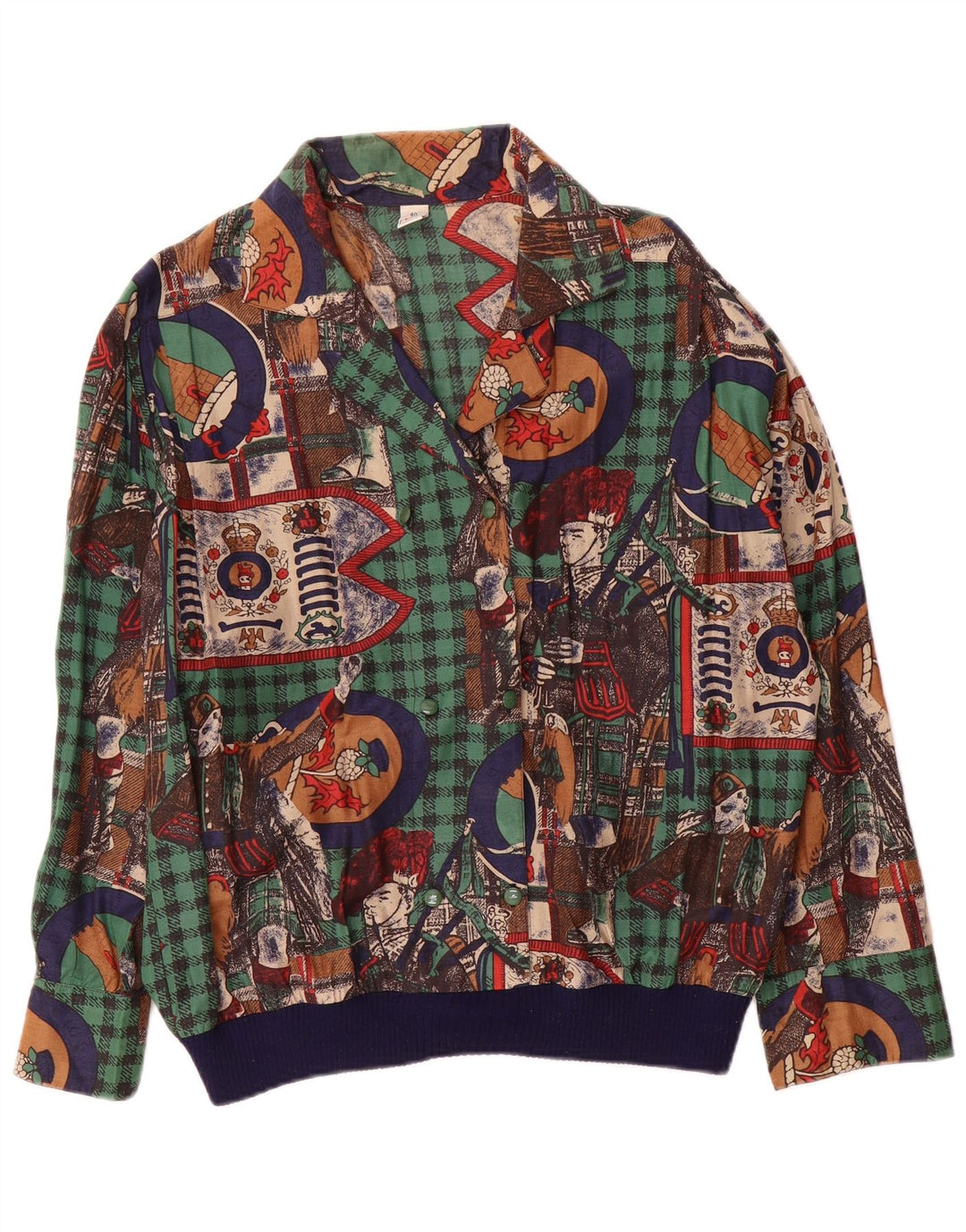 Tru Blusa de manga larga con estampado gráfico para mujer EU 40 Medium Cuadros multicolores