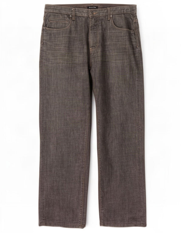 Massimo Dutti Jeans Rectos Hombre EU 44 Large W34 L29 Gris Algodón