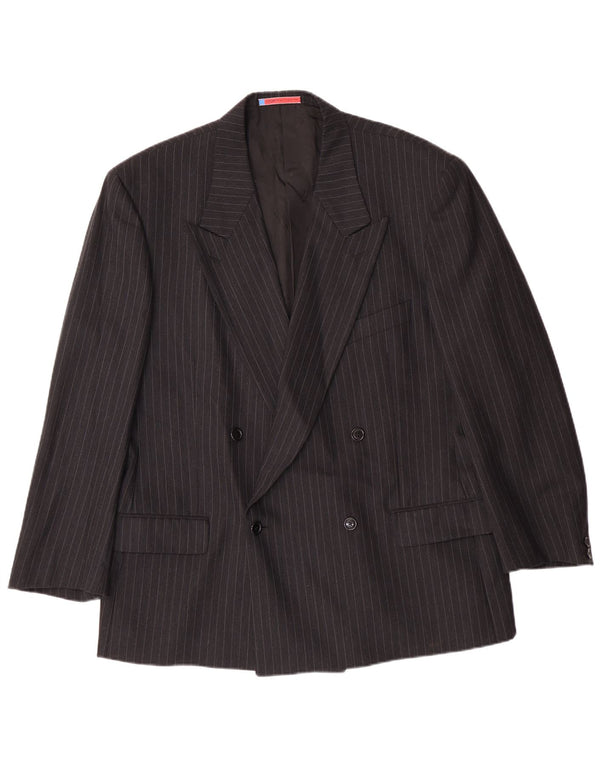 UNGARO Chaqueta Blazer para Hombre IT 54 2XL Negro Rayas Clásicas