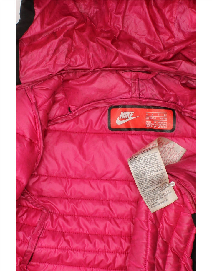Nike Abrigo acolchado con capucha para niñas 4-5 años Pequeño Negro Poliéster