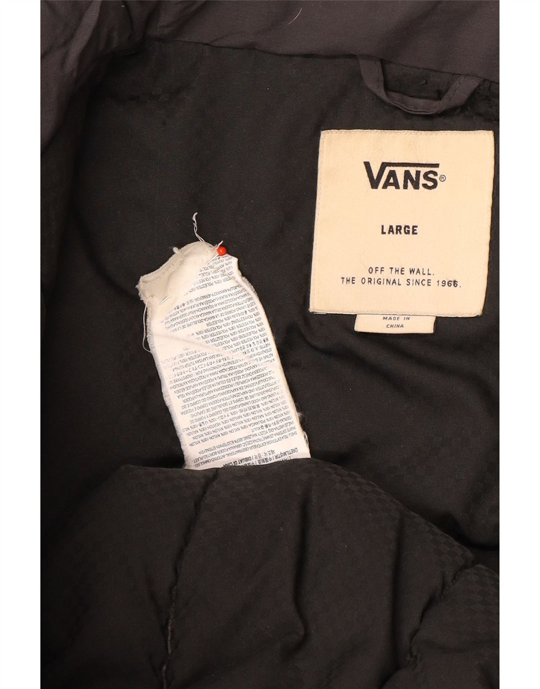 Vans Chaqueta acolchada con capucha para hombre, talla 40, nailon gris grande