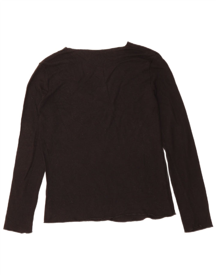 ZARA Mujer Top Manga Larga ES 40 Small Negro