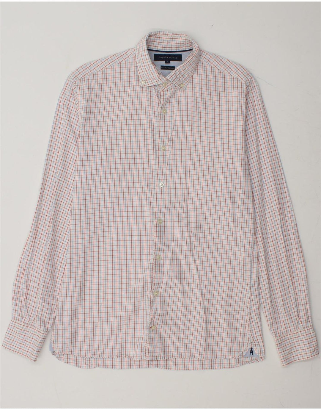 TOMMY HILFIGER Camisa de hombre Medium Red Check Cotton