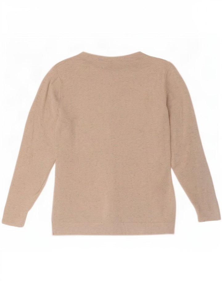 White Stuff Suéter tipo cárdigan de manga 3/4 para mujer UK 8 Small Off Spotted