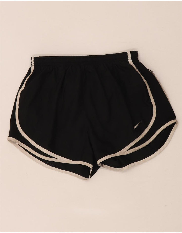 Nike - Pantalones cortos deportivos Dri Fit para mujer, talla 10, poliéster negro pequeño