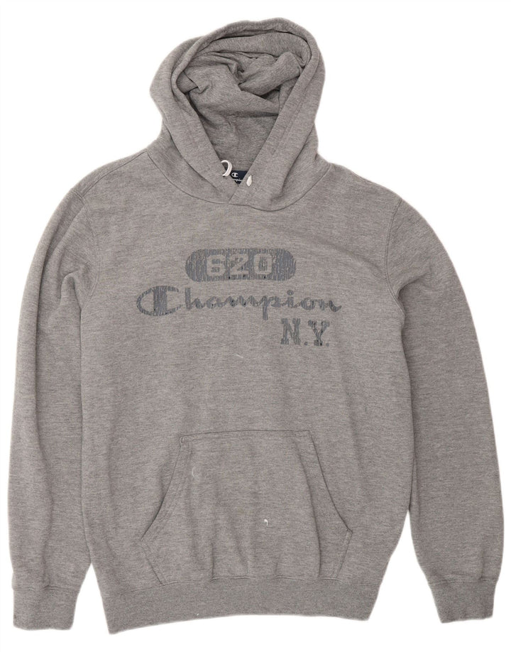 CHAMPION Jersey con capucha gráfica para hombre de algodón gris medio