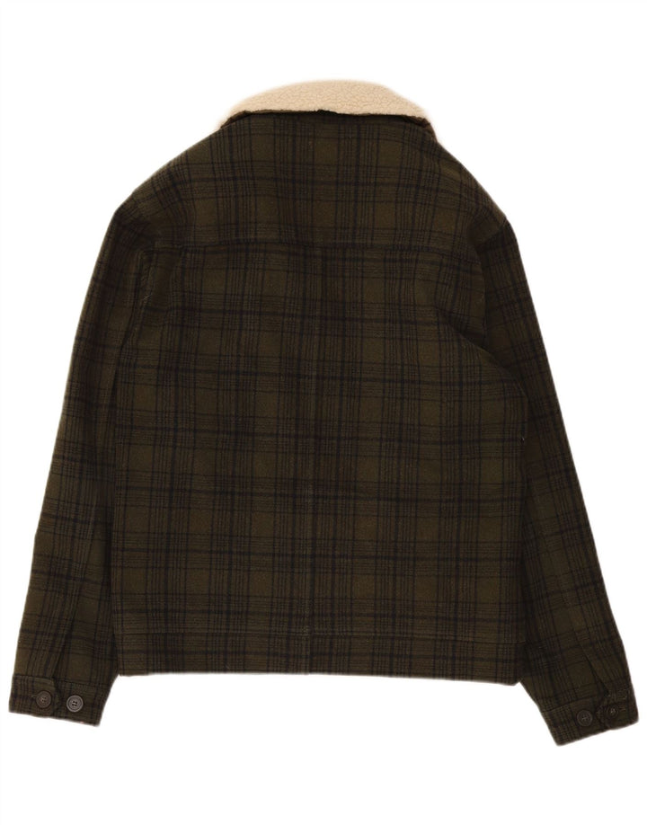 Chaqueta cortavientos mínima para hombre UK 40 Large Green Plaid