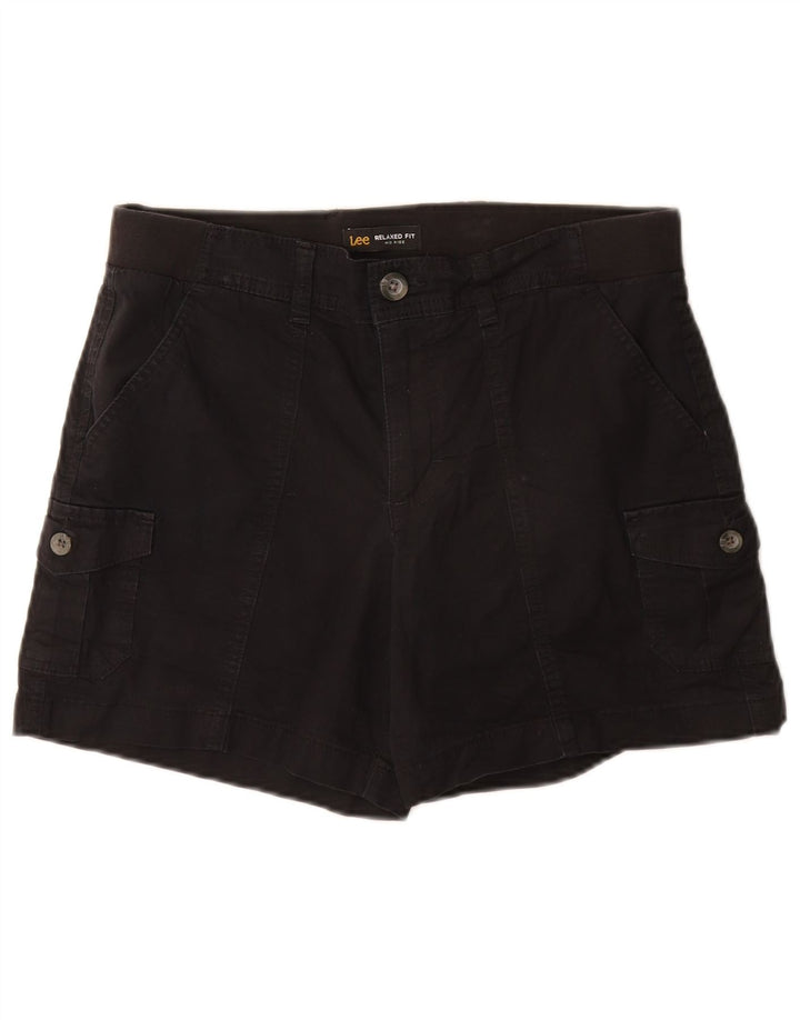 Lee Pantalones cortos cargo de talle medio para mujer, ajuste relajado, talla 8, mediana, W30, algodón negro