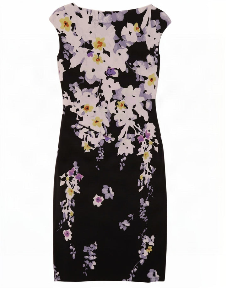 Ralph Lauren Vestido tubo para mujer US 4 Pequeño Poliéster floral negro