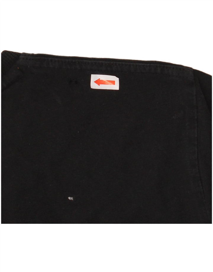 SUPERDRY Hombre Camiseta Top Medium Negro Algodón