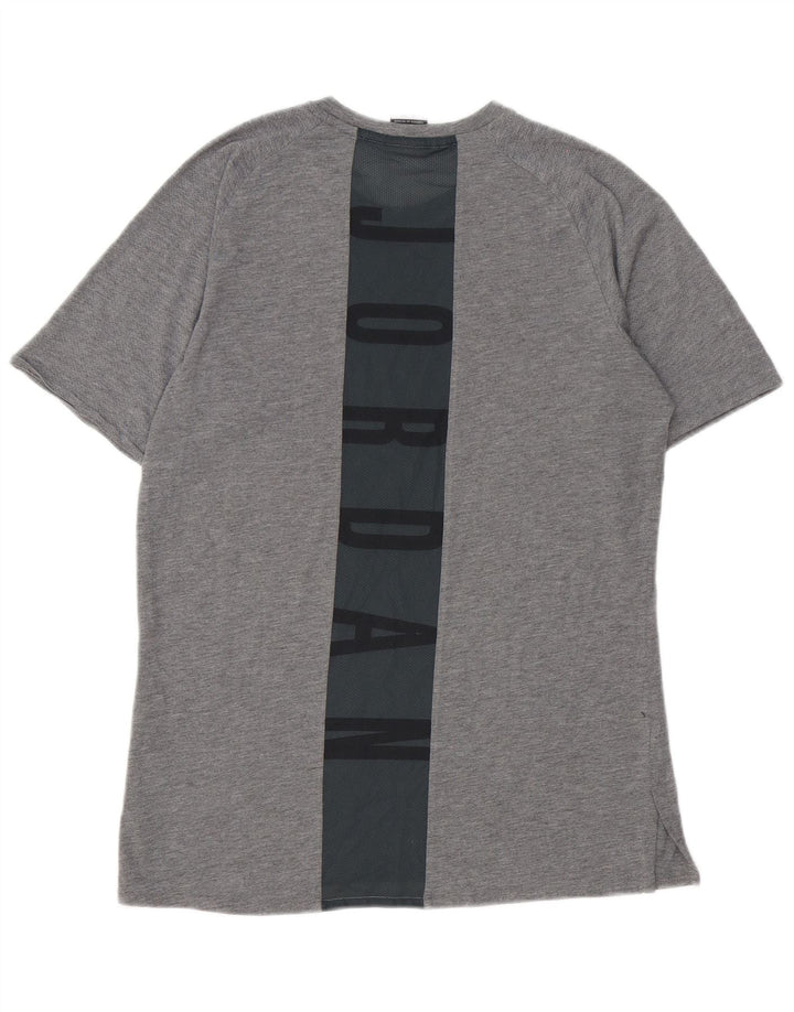 Jordan - Camiseta gráfica para hombre, parte superior gris medio con bloques de color