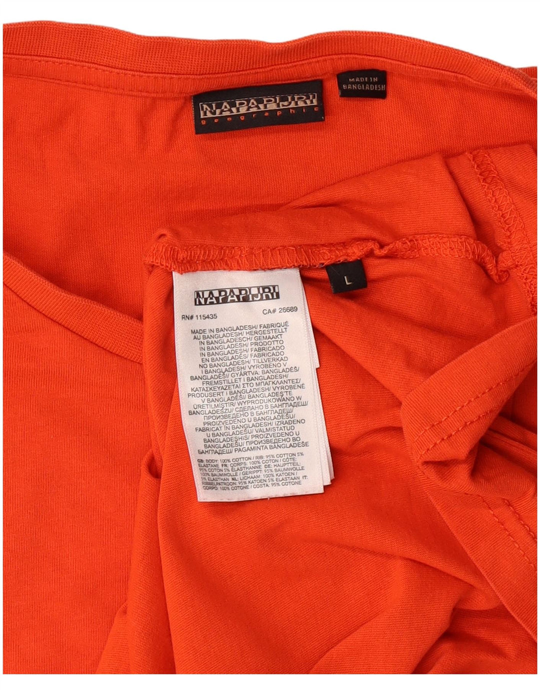 NAPAPIJRI Camiseta Hombre Top Grande Naranja Algodón