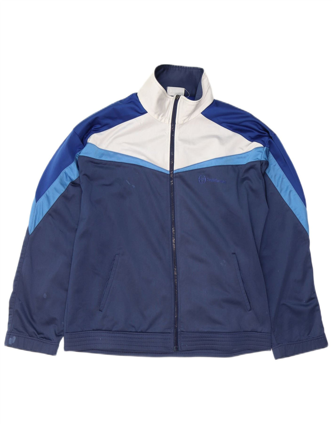 SERGIO TACCHINI Chaqueta de chándal para hombre con bloques de color azul marino mediano