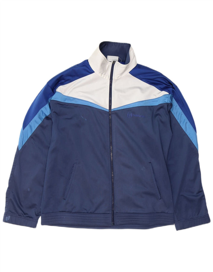 SERGIO TACCHINI Chaqueta de chándal para hombre con bloques de color azul marino mediano