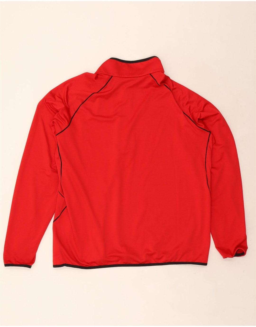 Columbia Jersey de forro polar con cuello y cremallera para hombre 2XL Poliéster a rayas rojas