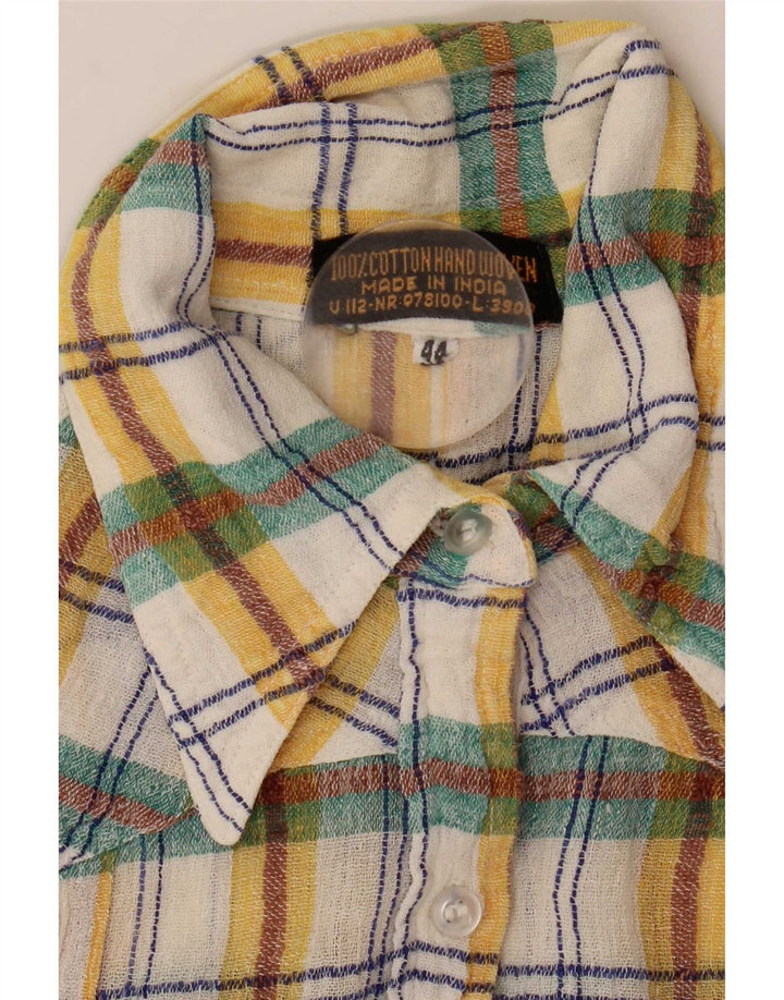Camisa vintage para mujer IT 44 Algodón mediano a cuadros multicolor
