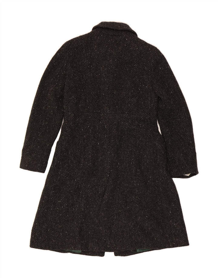 MAX MARA Womens Overcoat UK 12 Medium Black Flecked Wool Classic Vintage Max Mara and Second-Hand Max Mara from Messina Hembry 