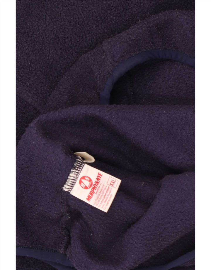 Murphy & Nye Jersey de forro polar con cuello de botón para hombre, 2XL, azul marino