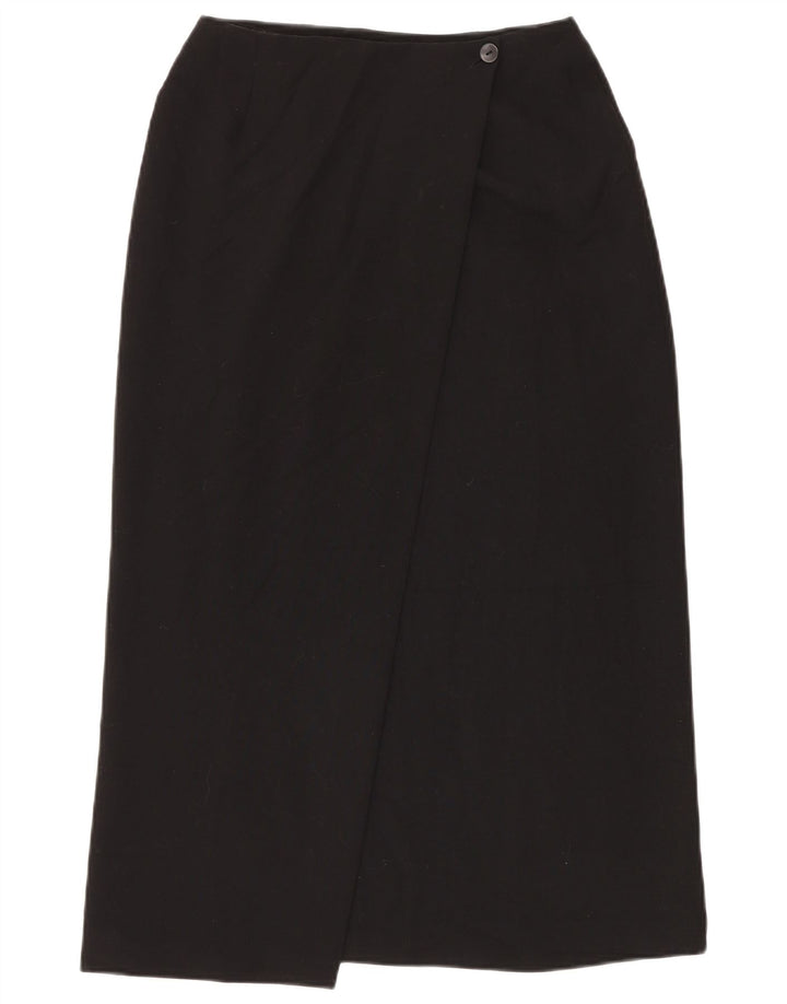 Marks & Spencer Womens Wrap Skirt UK 12 Medium W28 Black Polyester