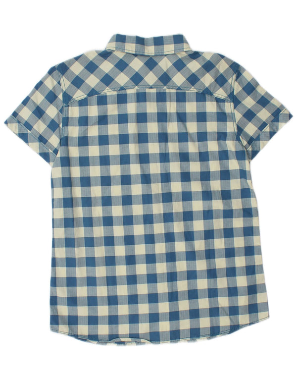 Sisley Camisa Manga Corta para Niños 11-12 Años 2XL Algodón Vichy Azul